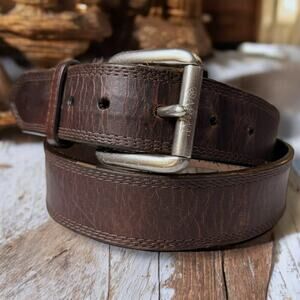 Ariat Belt Mens Brown Leather Western Cowboy Casual Changeable Buckle Sz 38